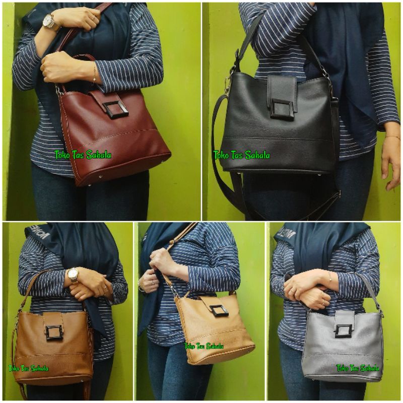 Tas Mini Selempang Kulit Wanita Aster Sling Bag Vintage Retro Hitam TAS SELEMPANG WANITA REMAJA KOTA