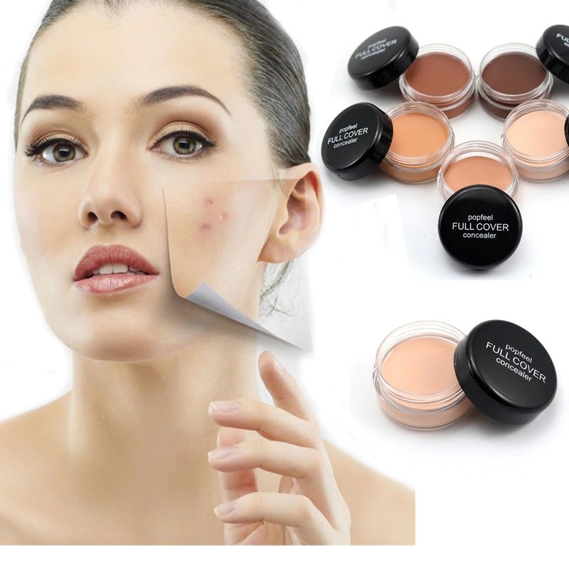 HOPE STORE -「COD ]ORIGINAL POPFEEL 5 Warna Concealer Cream Pallete Tahan Air dan Tahan Lama/ Dark Circles Natural