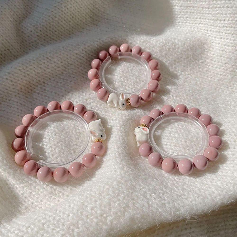 Agustina Gelang Kelinci Lucu Adjustable Retro Gradien Warna Pink Astronot Planet Matahari Gaya Korea Gelang Pasangan Gelang