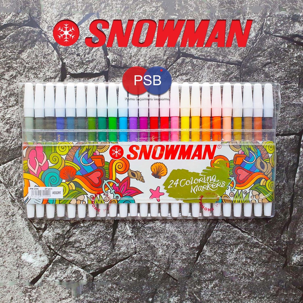 Spidol Snowman Marker set 24 warna / Snowman Coloring Marker