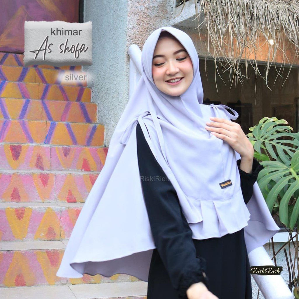 Riskirich Asshofa Vol 2.0 Khimar Instan Syari Pet Antem Jilbab Cantik Kekinian