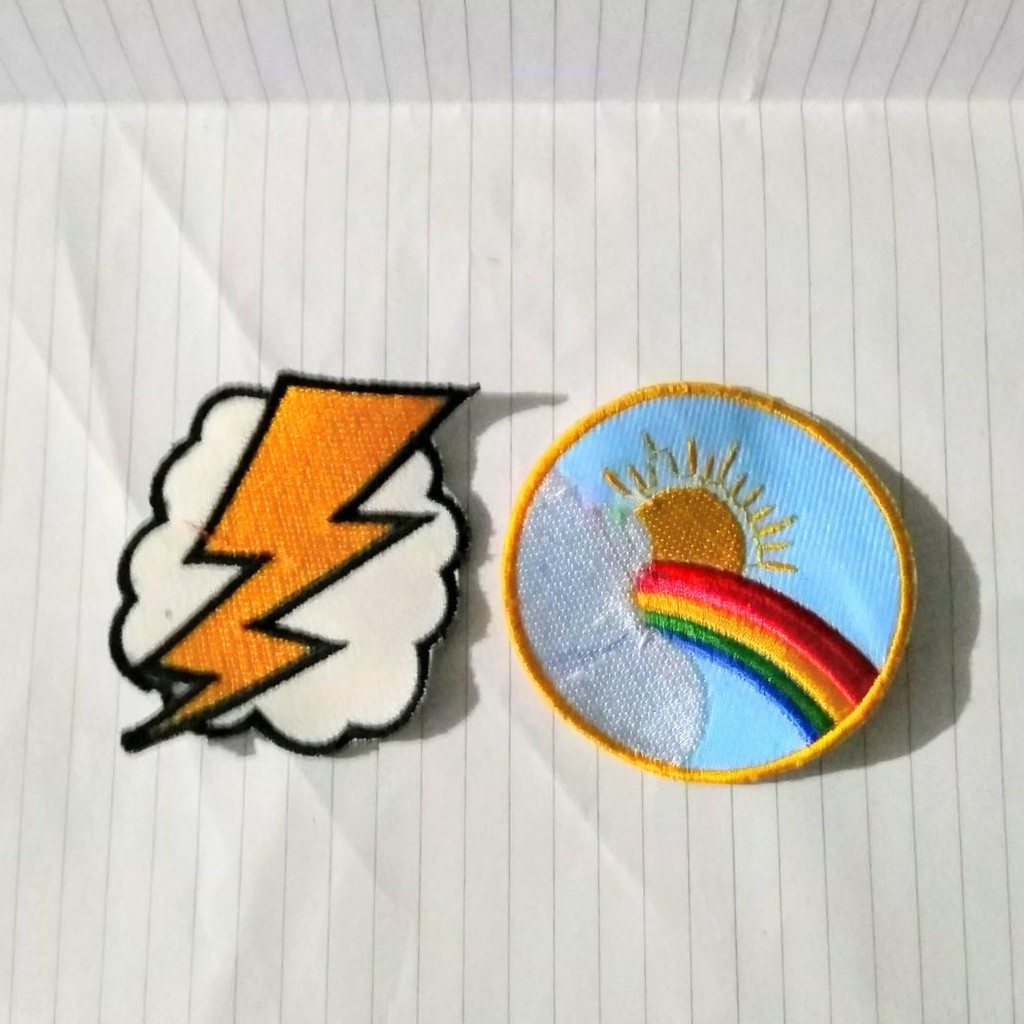 Patch Bordir Rainbow Petir