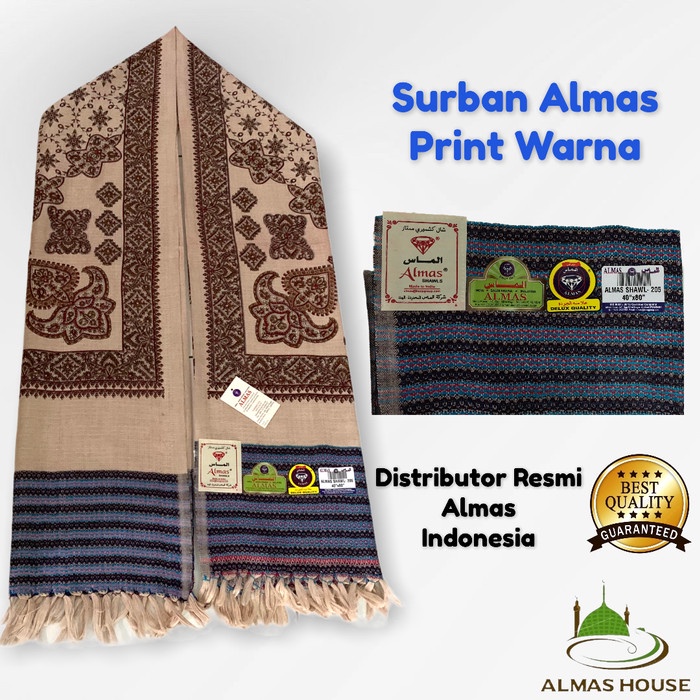 Sorban Exclusive Kashmiri Print Warna | Shawl Almas 205 (A8K9) Sorban tactical kualitas premium Sorb