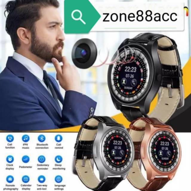 jam tangan Pria wanita anak Elegan smart watch hitam jam tangan pintar dengan AI terbaru