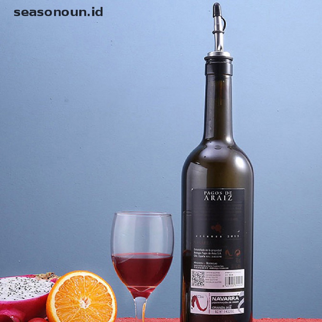 Stopper Botol Wine Bahan Stainless Steel Dengan Tutup