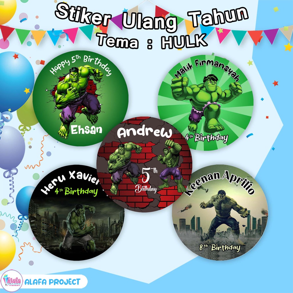 

alafaproject - Stiker Ulang Tahun Anak Hulk