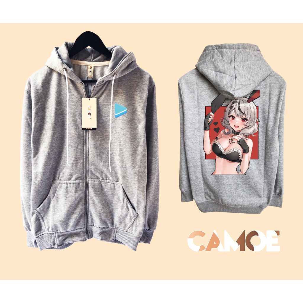 Jaket Hoodie Zipper vTuber Hololive Sakamata Chloe Bunny Girl