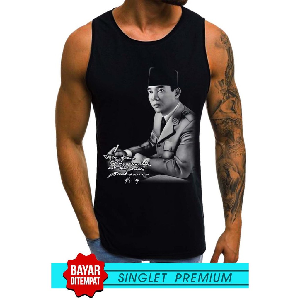 SINGLET LEKBONG PRIA (SOEKARNO) / SINGLET LEKBONG GYM /LEKBONG / SINGLET/KAOS DALAM PRIA/KUTANG