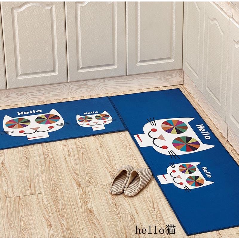 Keset Dapur 2 in 1, Keset Dapur Dapat 2 Keset Besar & Kecil Anti Slip Import Lembut & Menyerap Air, 