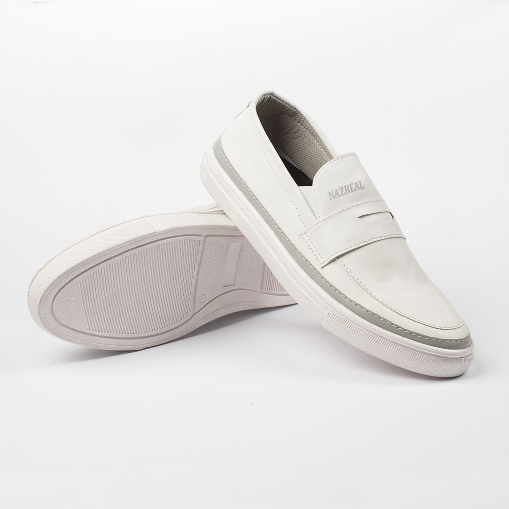 CADBY WHITE |ManNeedMe x NAZ| Sepatu Sneakers Pria Casual Slip On Shoes ORIGINAL