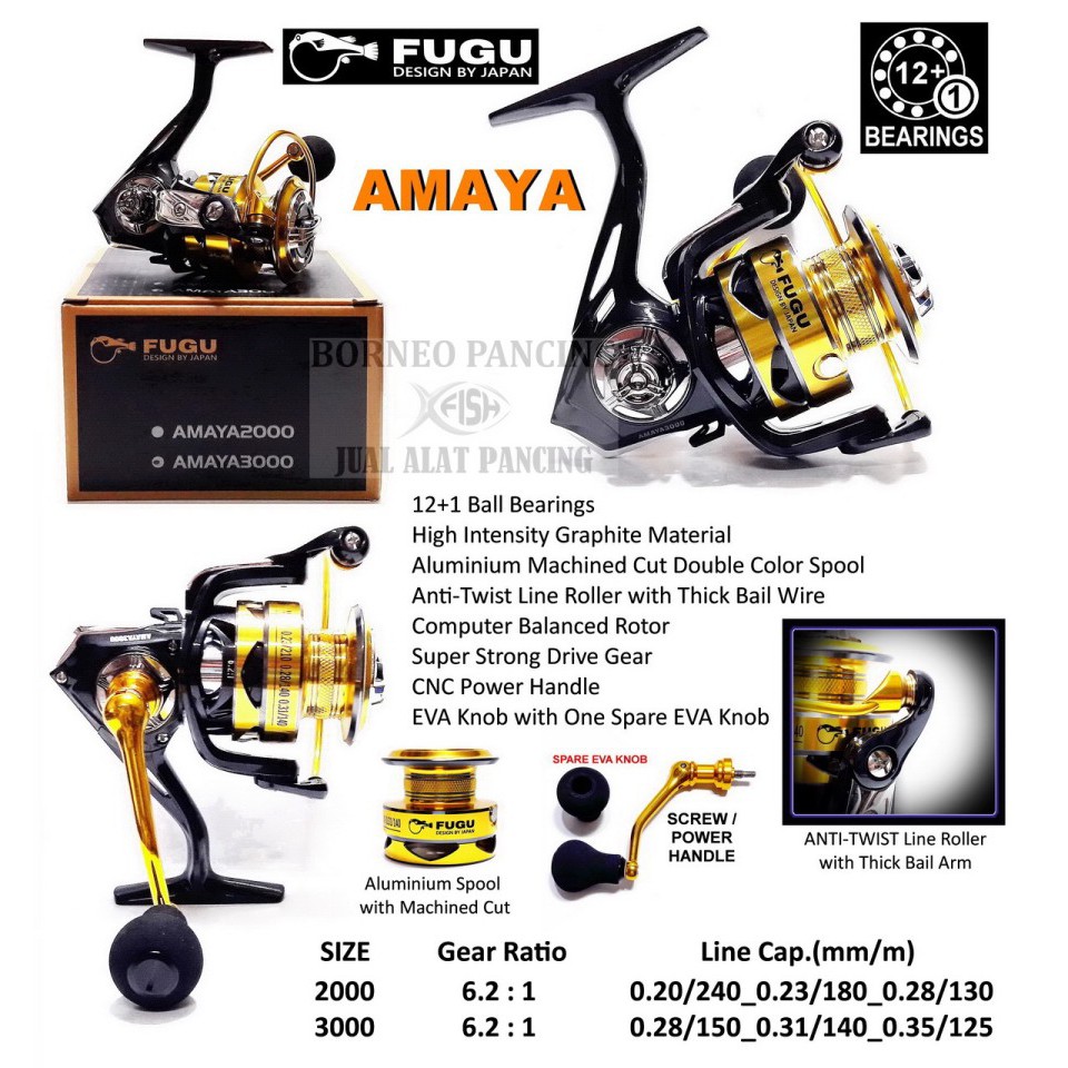REEL FUGU AMAYA Power Handle + 1 extra knob