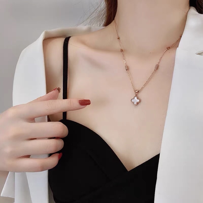 Kalung Titanium Bolak Balik Bisa Warna Hitam Putih Premium Trending Korea Fashion Style