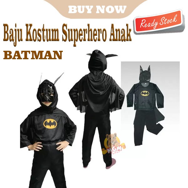 Baju kostum SUPERHERO anak halloween costume COMPLETE SET polyester