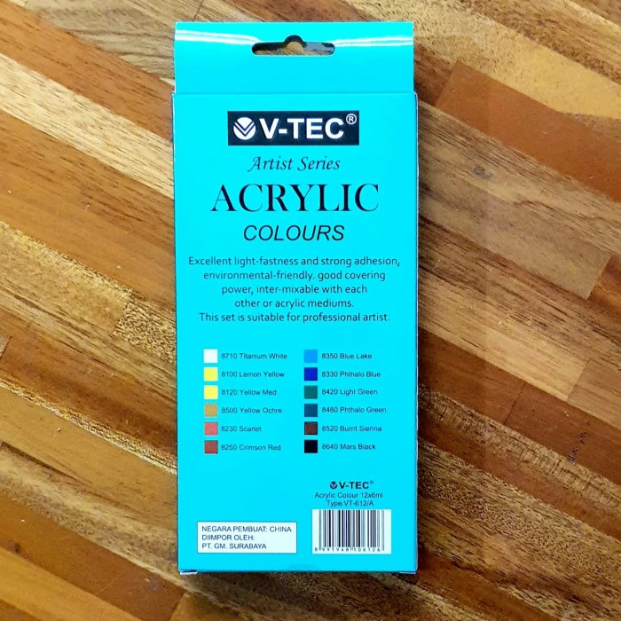 

Mudah V-Tec Acrylic Colour Set 12 6Ml Cat Akrilik Type Vt-612/A Promo