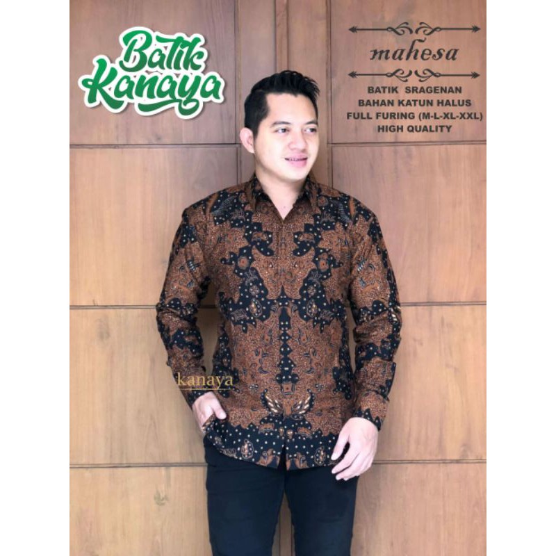 Kemeja Batik Pria Lengan Panjang Batik Pria Lengan Panjang Lapis Furing MAHESA