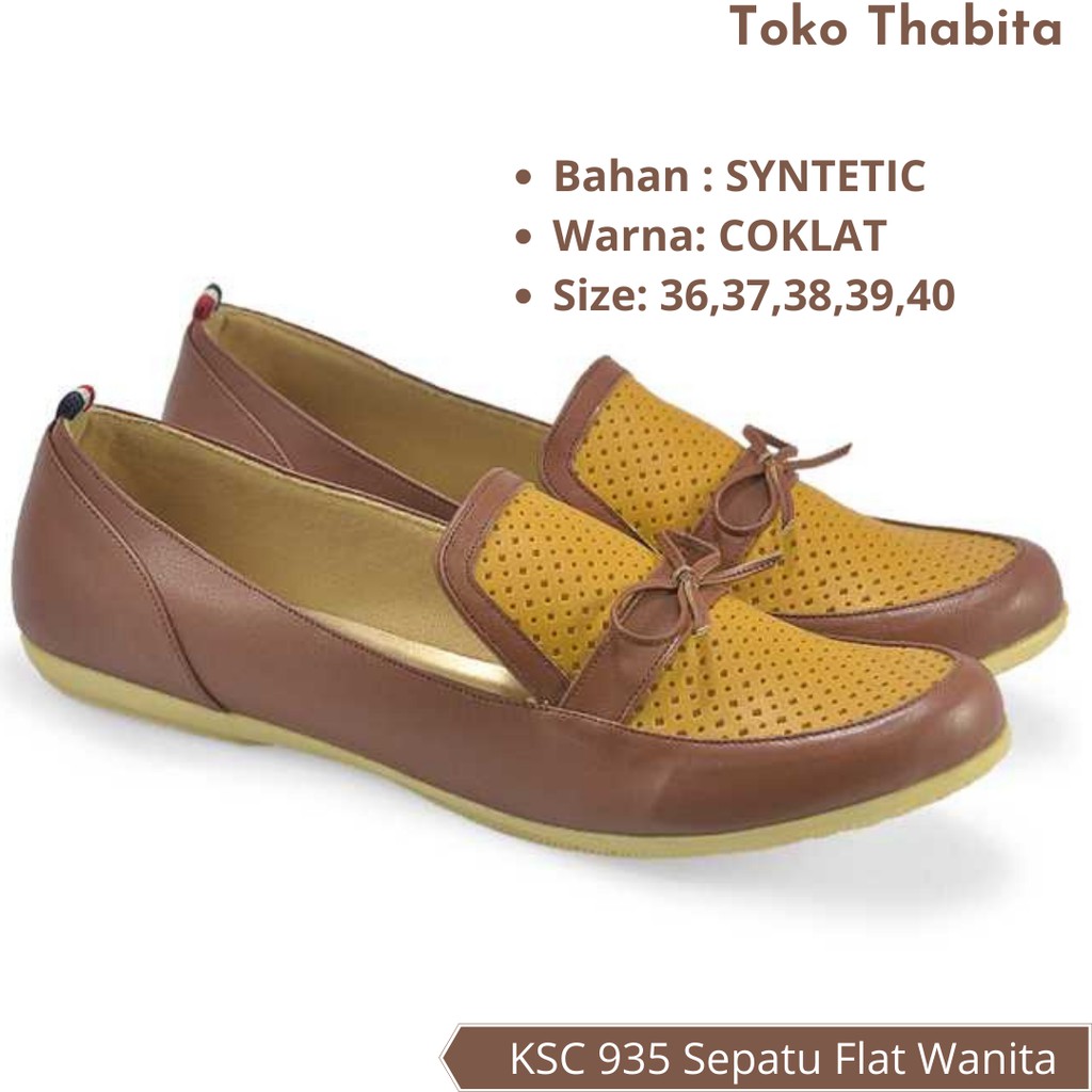 Sepatu Flat Shoes Wanita Casual Kulit Sintetis