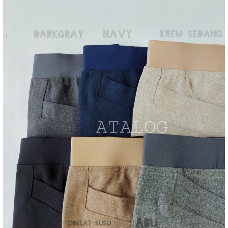 ATALOG - Celana Bahan Kerja Formal Kantor Wanita Oversize Super Jumbo . Office pants 2L-8L