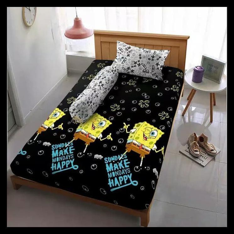 Sprei Kintakun D'Luxe Single Black Spongebob - 120X200