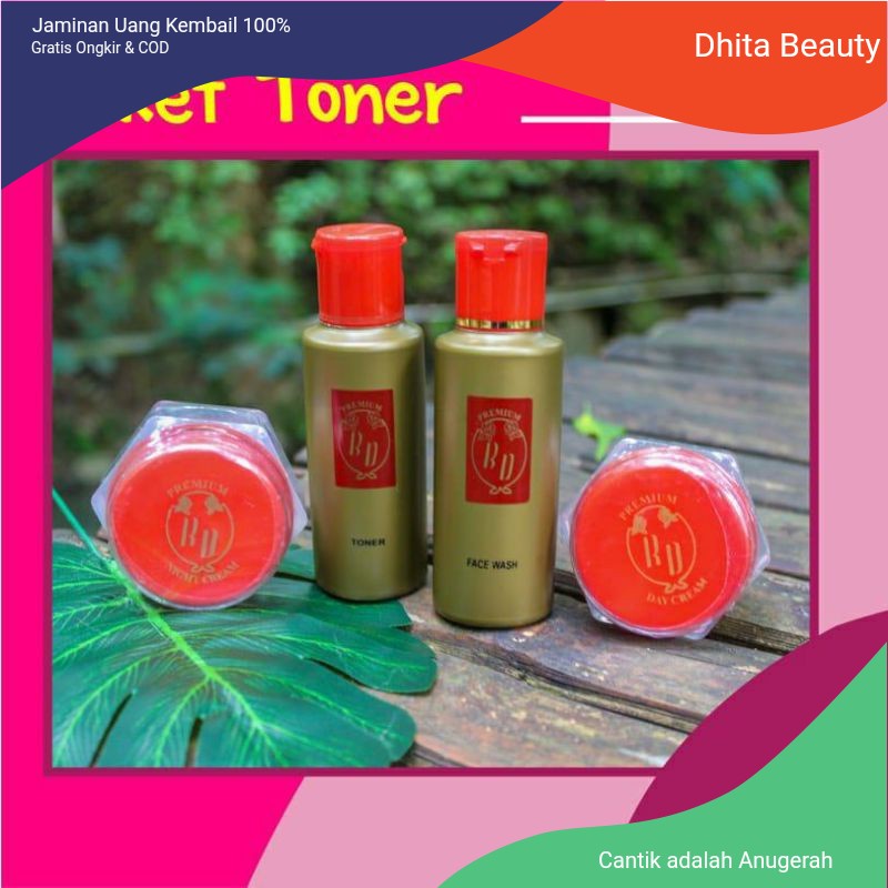 Paket Toner Cream RD Premium/Krim Wajah Red Premium Skincare CV Hj Arni Original Terbaru Termurah