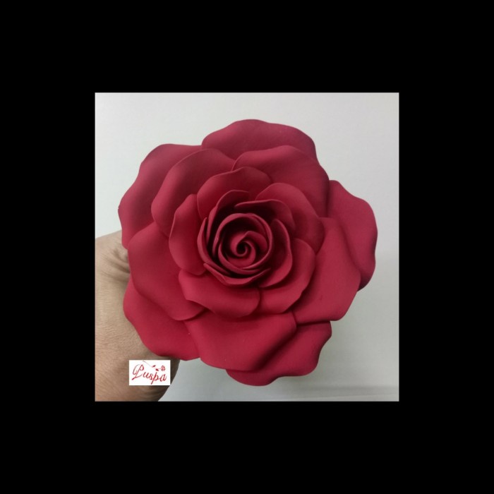 

(395/PMBK2)Gumpaste Flower/Bunga Gumpaste Red Rose Merah