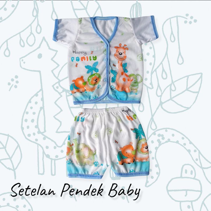 1pcs setelan pendek baby 0-6 bulan