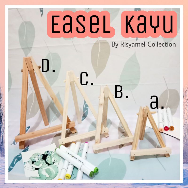 

Standing Kanvas / Photocard / Postcard / Papan Akrilik (Mini Wooden Easel) Painting Easel