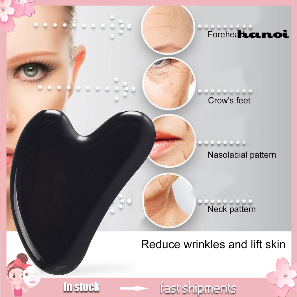 HQTM_Massage Roller Board Heart-Shaped Relax Muscle Prevent Wrinkle Face Massage Scraper Board for Adult