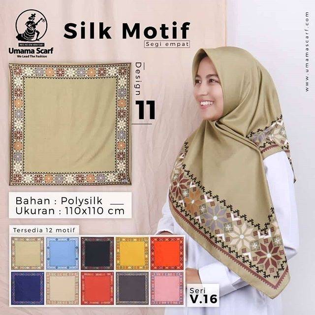 UMAMA SCARF, JILBAB MOTIF UMAMA,HIJAB UMAMA SILK MOTIF, HIJAB S4 UMAMA