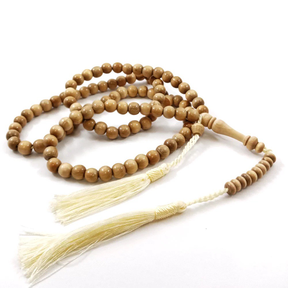 Tasbih Kayu Original Kemuning Atau Kemuniang Diameter 8 Mm Kualitas Premium Super Aksesories Perlengkapan Ibadah Sholat Dzikir Fashion Muslim