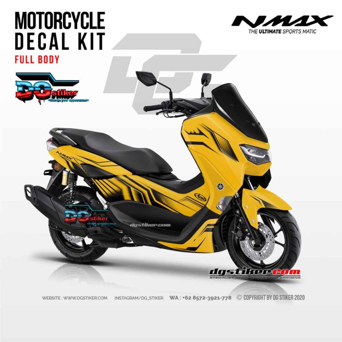 Decal Striping Nmax New Kuning Brush