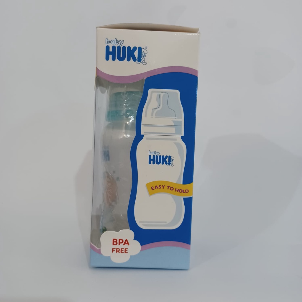 BOTOL SUSU Wide Neck Baby HUKI 140 ml &amp; 230 ml Orthodontic WIDE Neck Bottle 140ml Nipple Botol susu Huki DOT gepeng