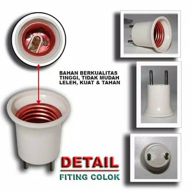 FITTING COLOK  Lampu E27  TANPA SAKLAR