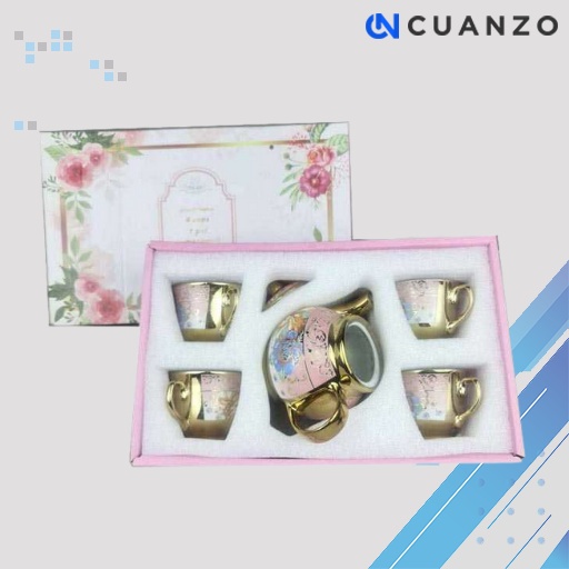 Cangkir Keramik Set 6 in 1 European Style / Cangkir Set Keramik Kopi Teh Mewah Tahan Panas / Set Can
