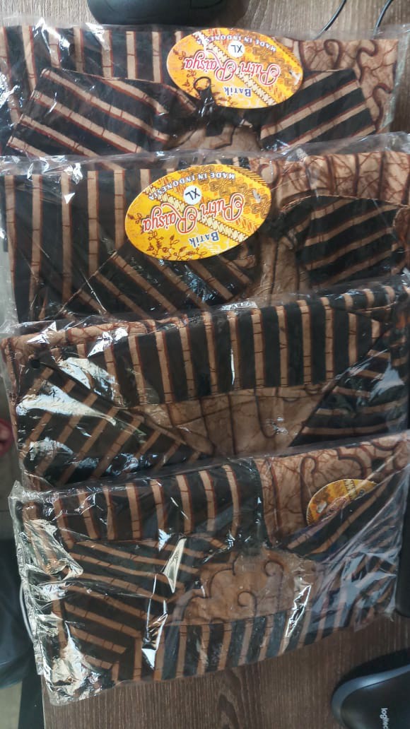 Atasan Baju Batik Tunic Sogan Coklat Sleting Depan Busui Cantik