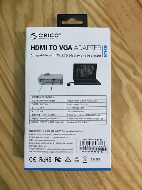 Orico DHTV-C20 HDMI Male To VGA Female Converter Adapter - HDMI TO VGA