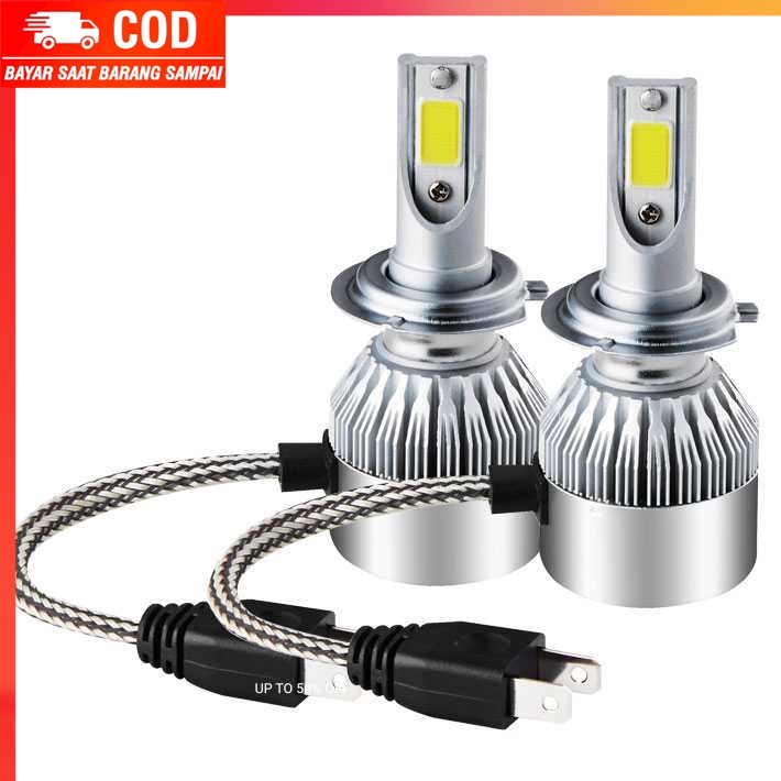 (100% BARANG ORI) Lampu Mobil Headlight LED H7 COB 2 PCS - C6