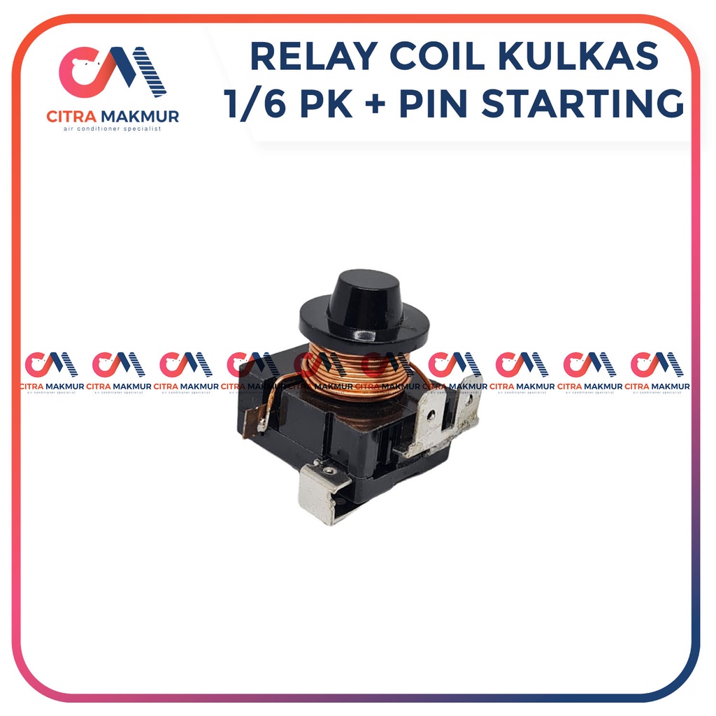 Relay Coil 1/6 pk Kulkas 2 pintu Starting Kapasitor PTC Gulungan Hp Sepul Showcase Freezer Riley Kompresor 1 Pin Kotak Terminal Otomatis