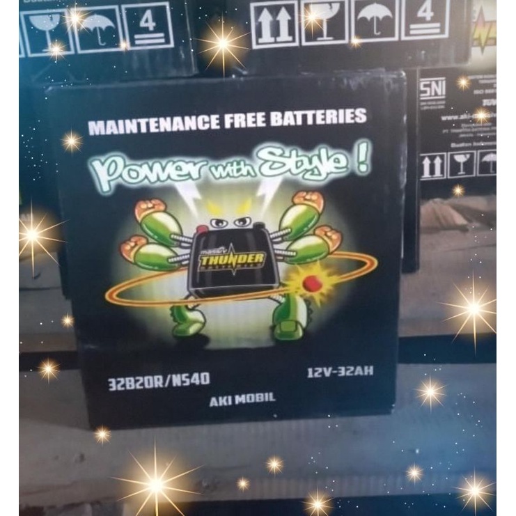 Accu MF Thunder kering ns40 /aki mobil Spark
