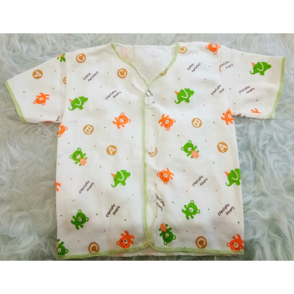 Kinara Baju Bayi Lengan Pendek Putih (Estimasi Usia 0-6 bln)/Baju Rumahan Bayi Kualitas SNI-1