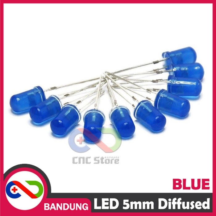 10PCS LED 5MM SUPER BRIGHT BLUE BIRU DIFFUSED