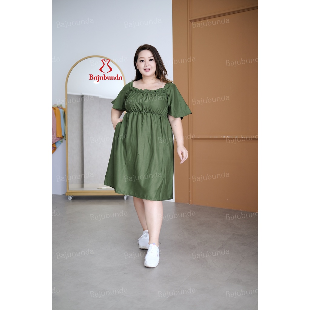 LD 120 DRESS JUMBO BIG SIZE POLOS BAJU WANITA NELLY