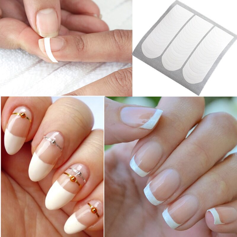 French Nail Sticker Tip Guide 48 pcs