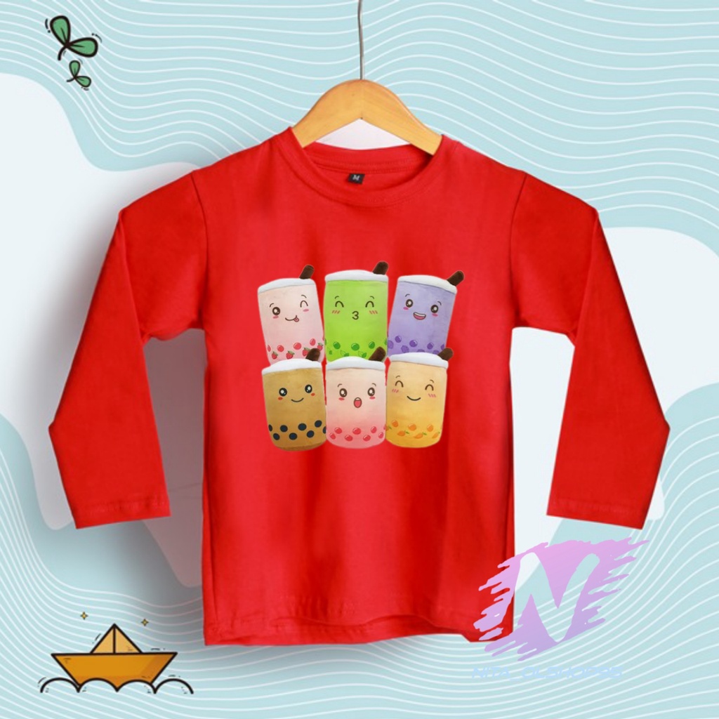 kaos boneka boba anak lengan panjang