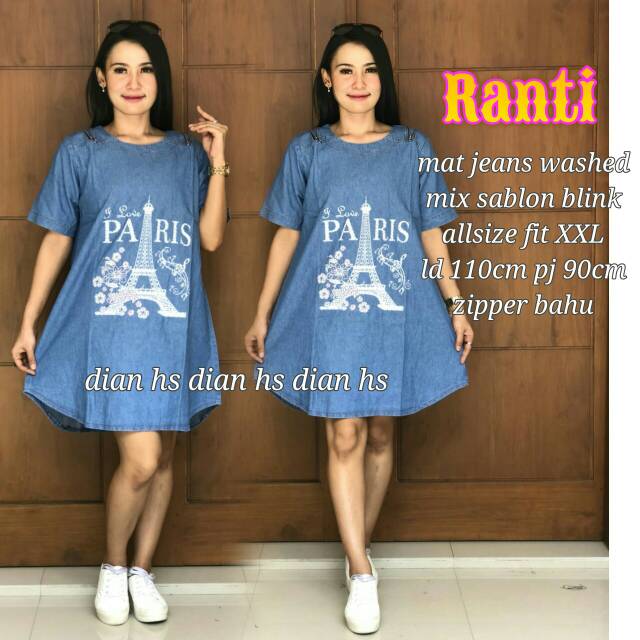 DRES MINI/BLOUSE JEANS/TUNIK JEANS/RANTI/MELIA/NAYLA/LIVIA
