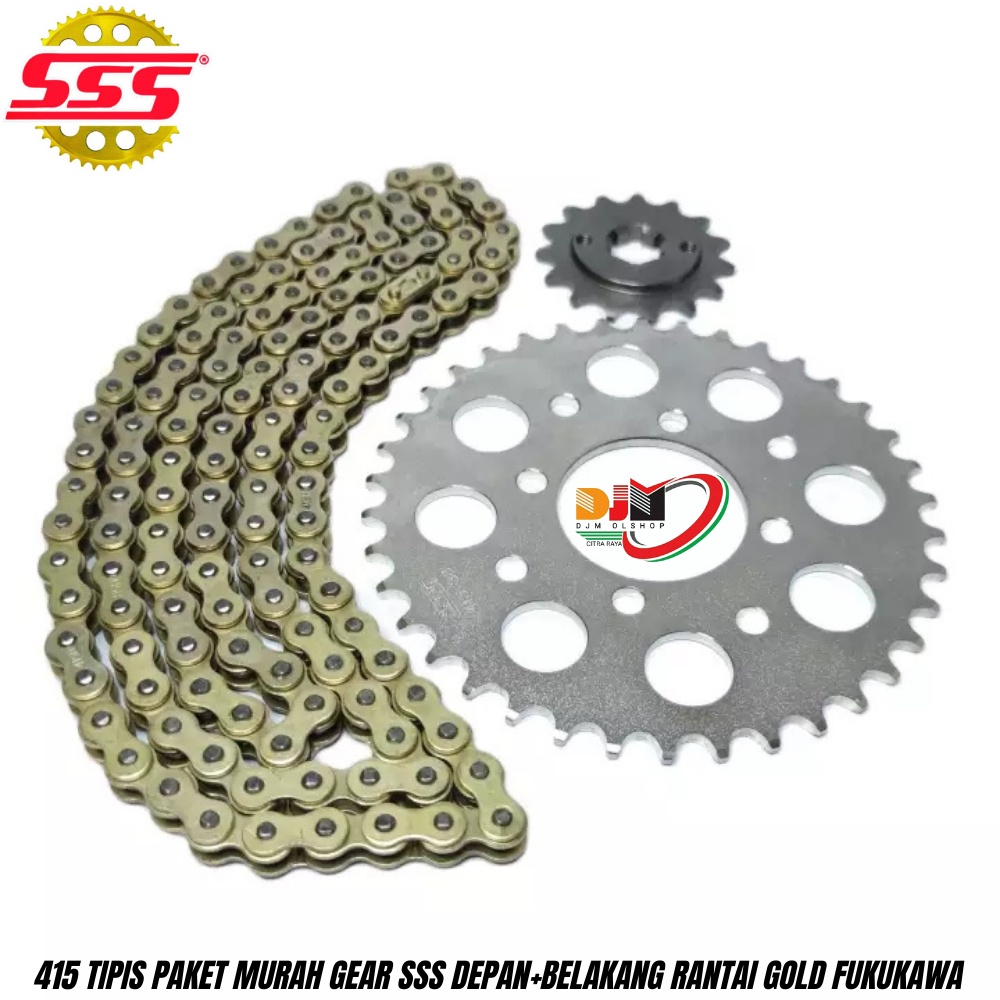 Gear Set Paket SSS Rantai Gold Suzuki Smash Shogun 125