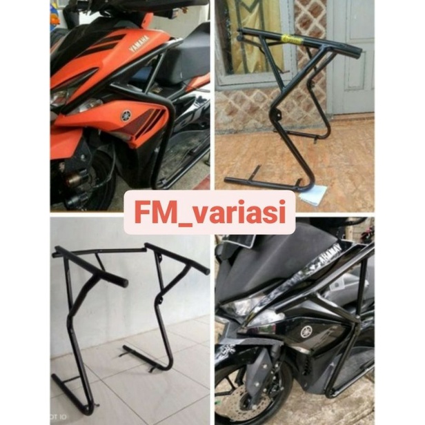 Crashbar Aerox Yamaha 155 Adventure, Tubular Aerox 155, pelidung body Aerox 155 plus dudukan lampu