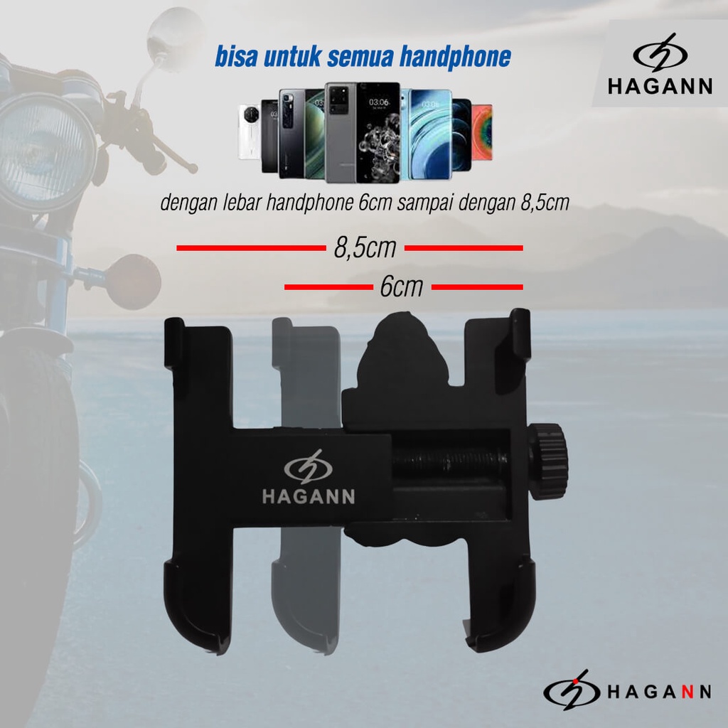 HAGANN SHO-1002 Holder HP Motor Besi | Phone Stand Tempat Di Stang | Dudukan Handphone Untuk Motor – Garansi 1 Tahun