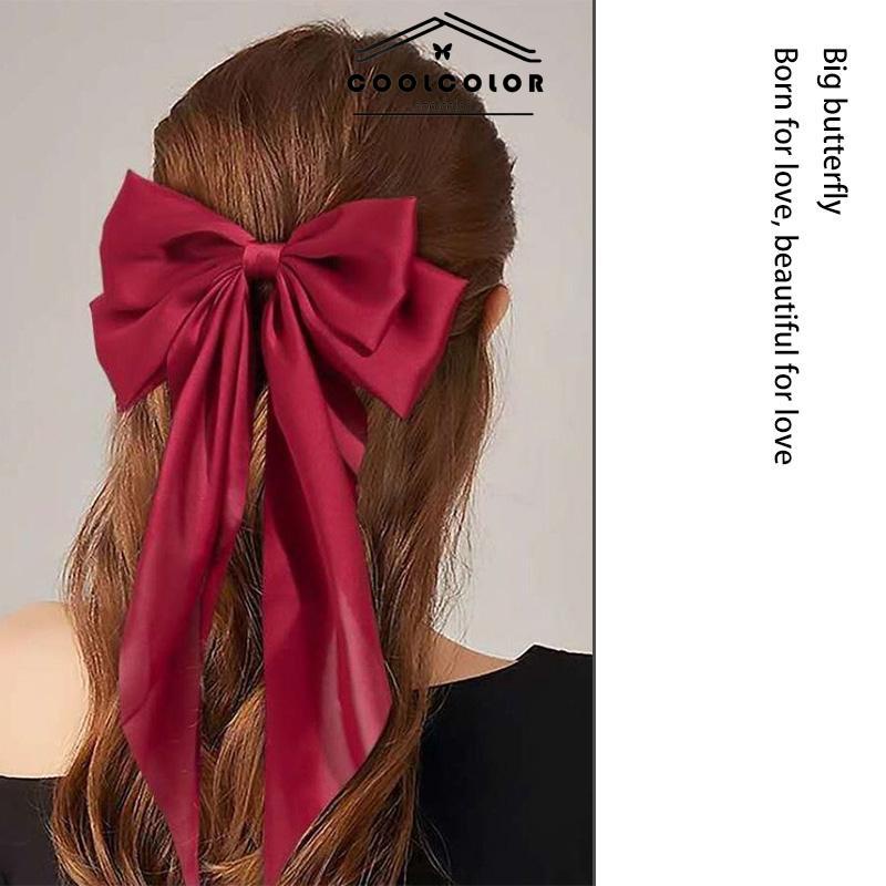 COD Jepit Rambut Pita Besar Korea Elegan Panjang Pita Rambut- cl