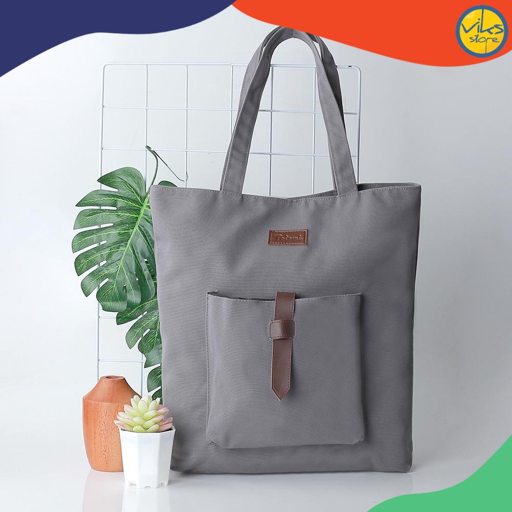 Tas Wanita Totebag Totemi Premium Simple Bahan Kanvas TotBag Tote Bag