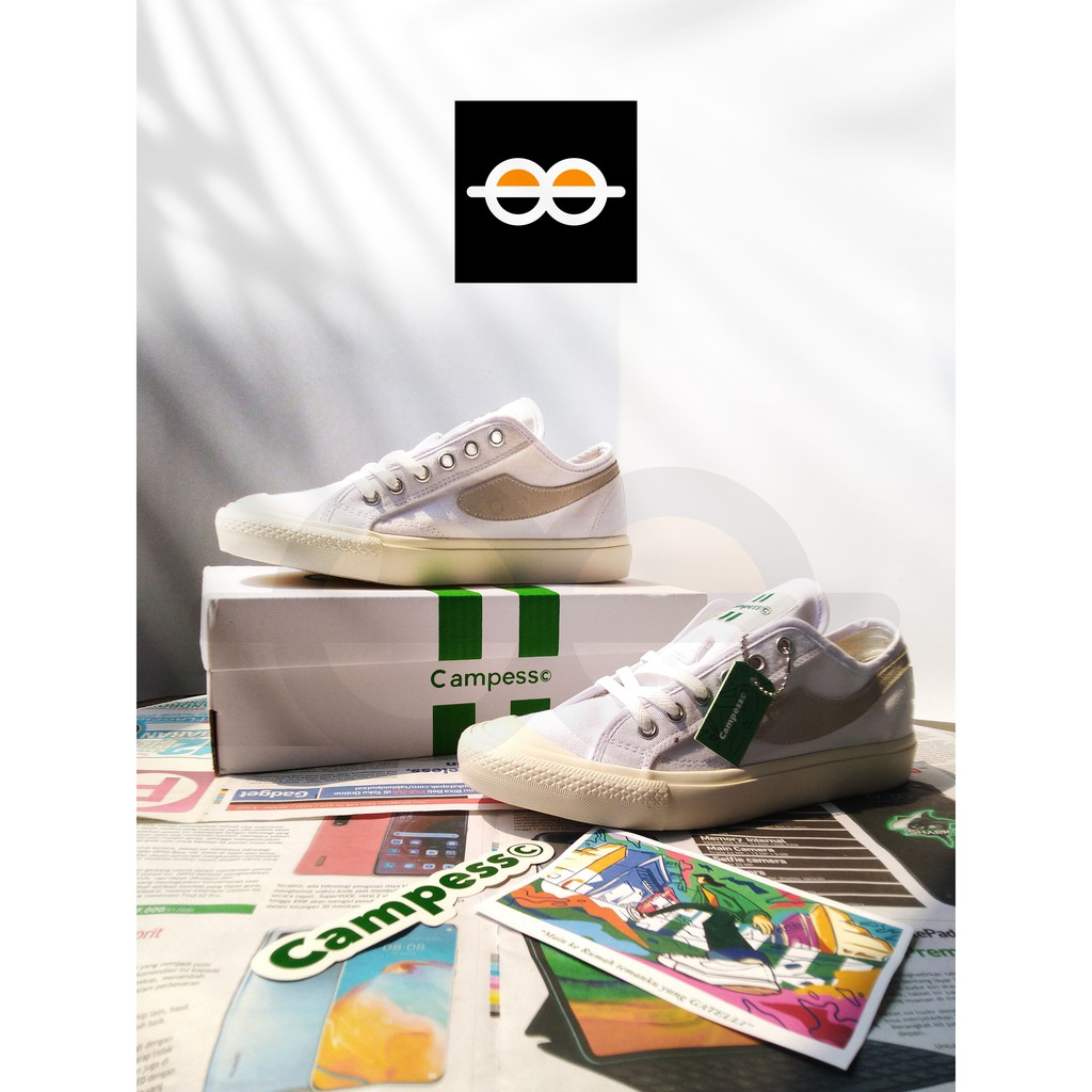 SEPATU CAMPESS GATELLI TRIPLE WHITE
